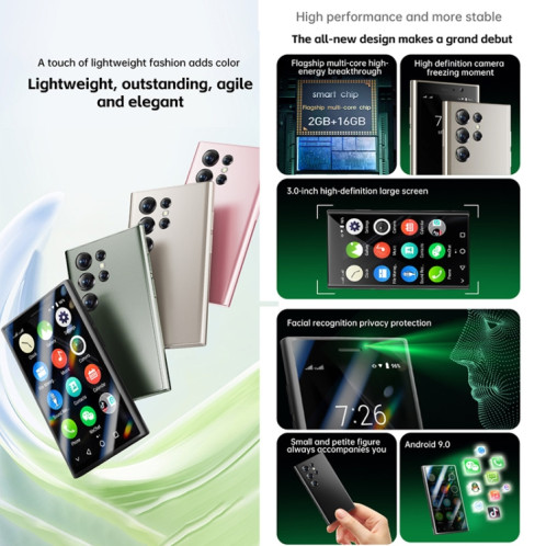 SOYES S24 Pro, 2 Go + 16 Go, 3,0 pouces Android 9.0 MTK6580 Quad Core, Bluetooth, WiFi, Réseau : 3G, Double SIM (Or) SS697J808-07