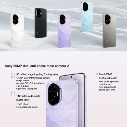Honor 300, 16 Go + 512 Go, écran empreinte digitale, 6,7 pouces MagicOS 9.0 / Android 15 Snapdragon 7 Gen 3 Octa Core, réseau : 5G, NFC, OTG, ne prend pas en charge Google Play (blanc) SH700W937-013