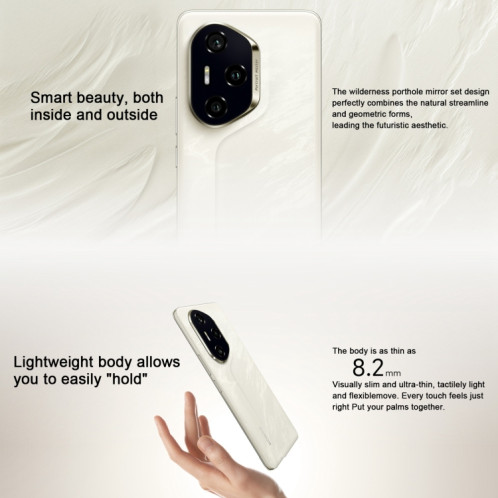 Honor 300 Pro, 12 Go + 256 Go, écran empreinte digitale, 6,78 pouces MagicOS 9.0 / Android 15 Snapdragon 8 Gen 3 Octa Core, réseau : 5G, NFC, OTG, ne prend pas en charge Google Play (blanc) SH702W801-013