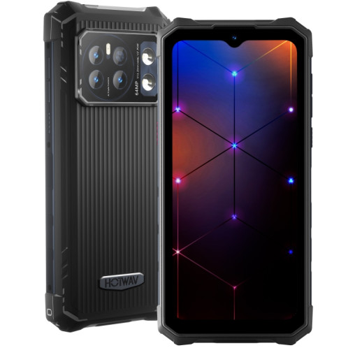 HOTWAV CYBER 13, téléphone robuste IP68/IP69K, 8 Go + 128 Go, 10800 mAh, 6,6 pouces Android 14.0 Unisoc T606 Octa Core, réseau : 4G, NFC, OTG (noir) SH708B176-015