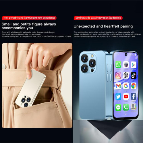 SOYES XS19 Pro, 4 Go + 64 Go, 3,8 pouces Android 12.0 MTK6762 Quad Core, Réseau : 4G, Double SIM, GPS, OTG, Prise en charge de Google Play Store (Bleu) SS735L183-012