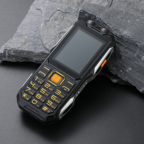 Téléphone pour personnes âgées Q8-1 Triple Proofing, batterie 16800mAh, 2,4 pouces, 21 touches, Bluetooth, lampe de poche LED, FM, SOS, double SIM, réseau : 4G (noir) SH750B1506-08