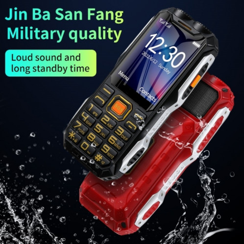 Téléphone pour personnes âgées Q8-1 Triple Proofing, batterie 16800mAh, 2,4 pouces, 21 touches, Bluetooth, lampe de poche LED, FM, SOS, double SIM, réseau : 4G (noir) SH750B1506-08