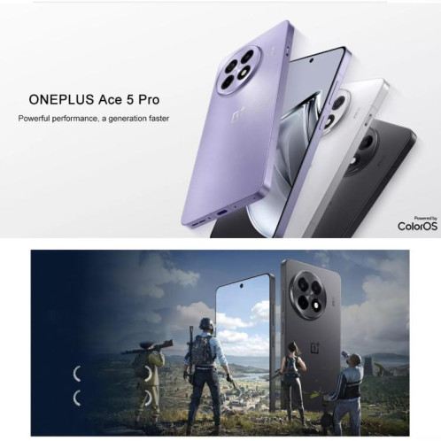 OnePlus Ace 5 Pro, 16 Go + 1 To, 6,78 pouces ColorOS 15.0 Snapdragon 8 Elite Octa Core, NFC, Réseau : 5G (Noir) SO751B1280-017