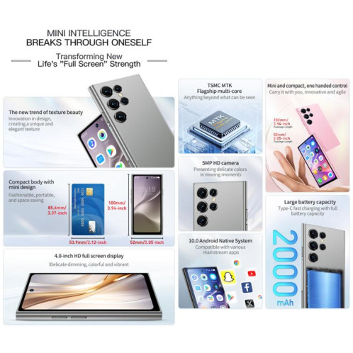 SOYES ONEMYTH S25 Pro, 2 Go + 16 Go, 4,0 pouces Android 10.0 MTK6580 Quad Core, Réseau : 3G, Double SIM (Rose) SS753F585-015