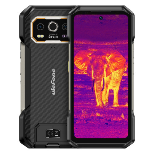  Téléphone robuste Ulefone Armor 27T, 12 Go + 256 Go, imageur thermique, vision nocturne, 10600 mAh, 6,78 pouces Android 14 MediaTek Helio G99 Octa Core, réseau : 4G, NFC, OTG (noir) SU771B1540-08