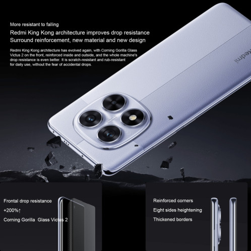 Xiaomi Redmi Note 14 Pro, 12 Go + 256 Go, 6,67 pouces Xiaomi HyperOS Mediatek Dimensity 7300-Ultra Octa Core, NFC, Réseau : 5G (Violet) SX783P1029-011