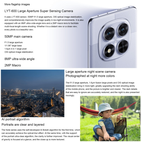Xiaomi Redmi Note 14 Pro, 12 Go + 256 Go, 6,67 pouces Xiaomi HyperOS Mediatek Dimensity 7300-Ultra Octa Core, NFC, Réseau : 5G (Violet) SX783P1029-011