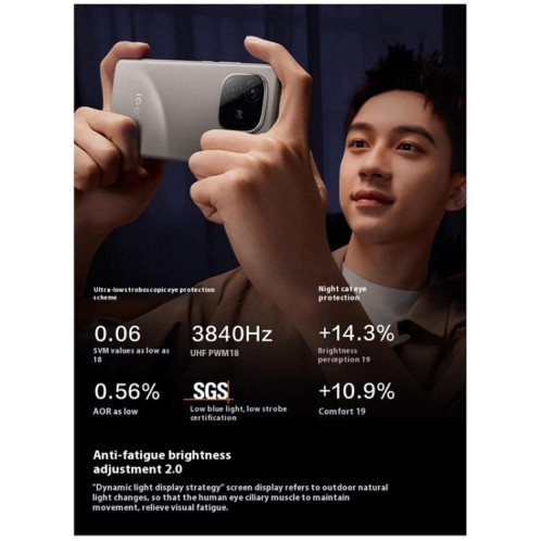 vivo iQOO Z9 Turbo+, 12 Go + 256 Go, 6,78 pouces Android 14.0 OriginOS 4 Dimensity 9300+ Octa Core 3,4 GHz, OTG, NFC, Réseau : 5G, Prise en charge de Google Play (Starlight White) SV788K1176-022