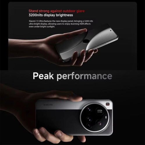  Xiaomi 15 Ultra Global, 16 Go + 1 To, lecteur d'empreintes digitales ultrasonique 3D, appareil photo 200 Mpx, écran 6,73 pouces, processeur Snapdragon 8 Elite Octa Core 3 nm, NFC, réseau 5G (noir) SX796B451-021