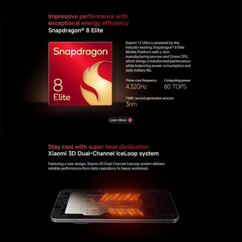  Xiaomi 15 Ultra Global, 16 Go + 1 To, lecteur d'empreintes digitales ultrasonique 3D, appareil photo 200 Mpx, écran 6,73 pouces, processeur Snapdragon 8 Elite Octa Core 3 nm, NFC, réseau 5G (noir) SX796B451-021