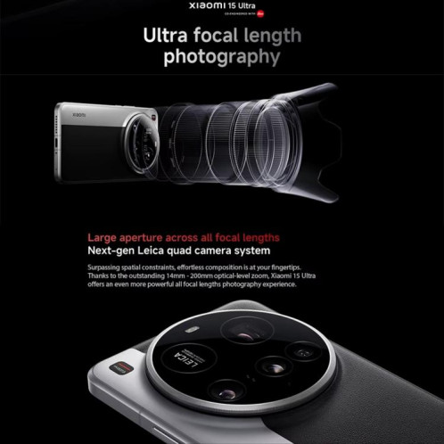  Xiaomi 15 Ultra Global, 16 Go + 1 To, lecteur d'empreintes digitales ultrasonique 3D, appareil photo 200 Mpx, écran 6,73 pouces, processeur Snapdragon 8 Elite Octa Core 3 nm, NFC, réseau 5G (argent) SX796S273-021