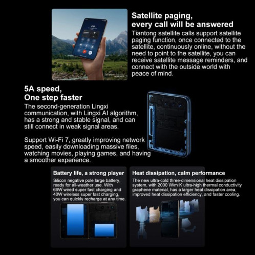 HUAWEI Pura X, 12 Go + 512 Go, reconnaissance d'empreintes digitales latérale, 6,3 pouces + 3,5 pouces, HarmonyOS 5.0.1 Octa Core, NFC, OTG, non compatible avec Google Play (Noir) SH798B917-017