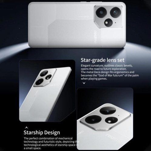 Realme Neo7, 12 Go + 256 Go, 6,78 pouces Android 15 / Realme UI 6.0 MediaTek Dimensity 9300+ Octa Core, NFC, Réseau : 5G, Prise en charge de Google Play (Blanc) SR815W738-023