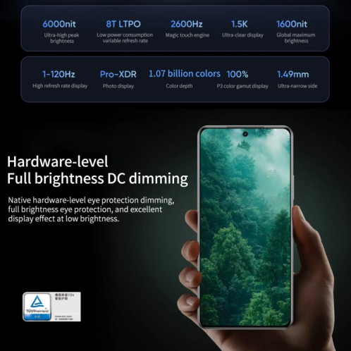 Realme Neo7, 16 Go + 256 Go, 6,78 pouces Android 15 / Realme UI 6.0 MediaTek Dimensity 9300+ Octa Core, NFC, Réseau : 5G, Prise en charge de Google Play (Blanc) SR818W510-023