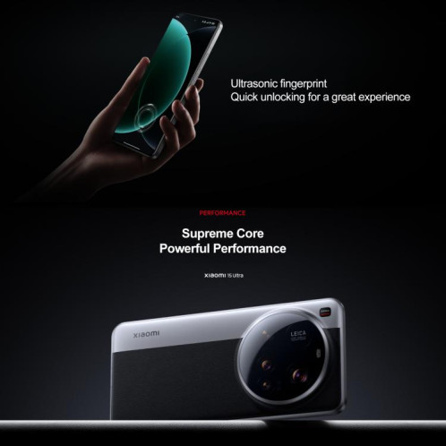 Xiaomi 15 Ultra, 16 Go + 512 Go, empreinte digitale ultrasonique 3D, appareil photo 200 MP, 6,73 pouces Xiaomi HyperOS 2 Snapdragon 8 Elite Octa Core 3 nm, NFC, réseau : 5G (blanc) SX834W1583-024