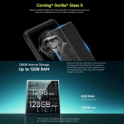 Ulefone Armor X31, 6 Go + 128 Go, vision nocturne, téléphone robuste IP68/IP69K, 6,56 pouces Android 14 MediaTek Helio G91 Octa Core, réseau : 4G, NFC, OTG (Orange) SU840E1296-021