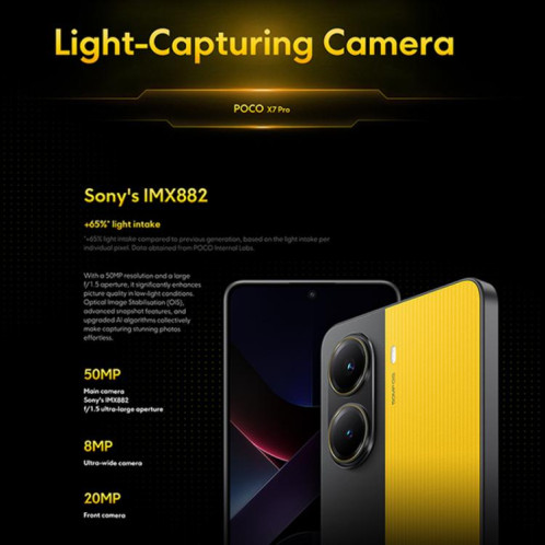  Xiaomi POCO X7 Pro 5G Global, 12 Go + 256 Go, lecteur d'empreintes digitales à l'écran, 6,67 pouces Xiaomi HyperOS 2 MediaTek Dimensity 8400-Ultra Octa Core, NFC, réseau : 5G (vert) SX842G401-012