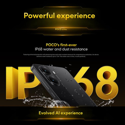  Xiaomi POCO X7 Pro 5G Global, 12 Go + 256 Go, lecteur d'empreintes digitales à l'écran, 6,67 pouces Xiaomi HyperOS 2 MediaTek Dimensity 8400-Ultra Octa Core, NFC, réseau : 5G (noir) SX842B1604-012
