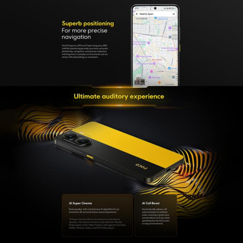  Xiaomi POCO X7 Pro 5G Global, 12 Go + 256 Go, lecteur d'empreintes digitales à l'écran, 6,67 pouces Xiaomi HyperOS 2 MediaTek Dimensity 8400-Ultra Octa Core, NFC, réseau : 5G (noir) SX842B1604-012