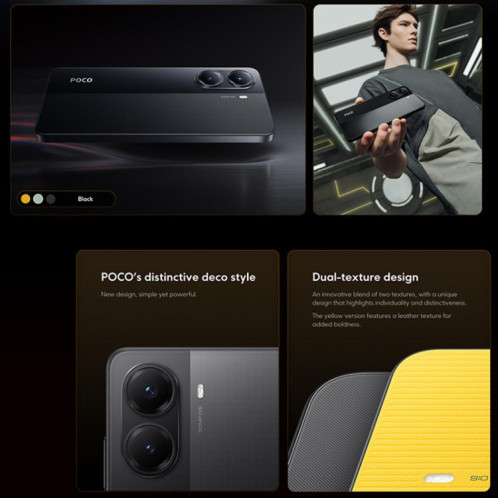  Xiaomi POCO X7 Pro 5G Global, 12 Go + 512 Go, lecteur d'empreintes digitales intégré à l'écran, 6,67 pouces Xiaomi HyperOS 2 MediaTek Dimensity 8400-Ultra Octa Core, NFC, réseau : 5G (noir) SX843B1832-011