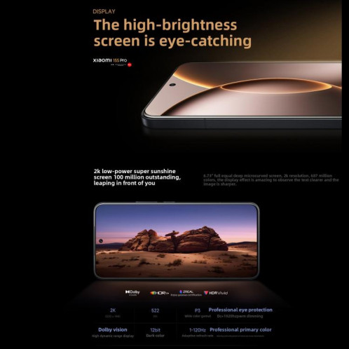 Xiaomi 15S Pro, 16 Go + 1 To, lecteur d'empreintes digitales 3D, écran 6,73 pouces, Xiaomi HyperOS 2 Xring O1 3 nm Deca-Core, NFC, réseau 5G (noir) SX872B1167-022