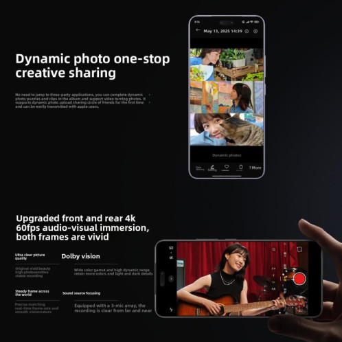 Xiaomi Civi 5 Pro, 12 Go + 256 Go, écran 6,55 pouces, lecteur d'empreintes digitales, processeur Snapdragon 8s Octa-Core, NFC, réseau 5G (café) SX873C108-019