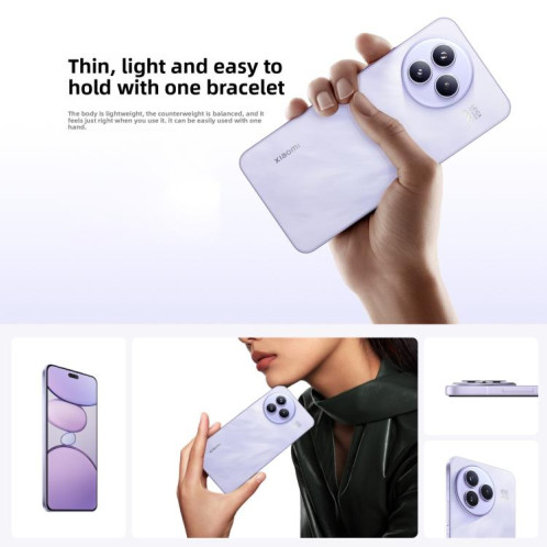 Xiaomi Civi 5 Pro, 12 Go + 512 Go, écran 6,55 pouces, lecteur d'empreintes digitales, processeur Snapdragon 8s Octa-Core, NFC, réseau 5G (violet) SX874P730-019