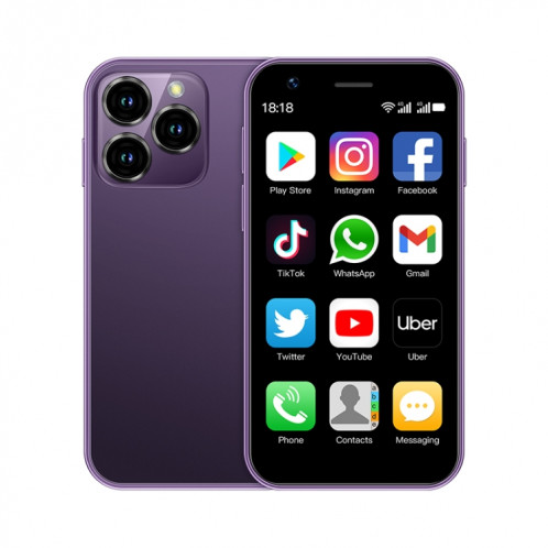 SOYES XS16, 2 Go + 16 Go, 3,0 pouces Android 10.0 MTK6737 Quad Core, Bluetooth, WiFi, Réseau : 4G, Double SIM, Prise en charge de Google Play Store (Violet) SS875P244-013