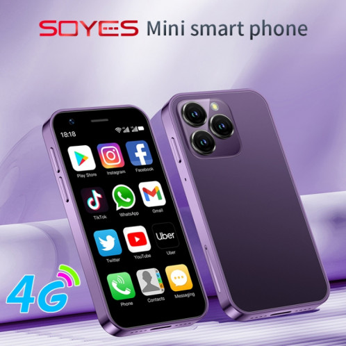 SOYES XS16, 2 Go + 16 Go, 3,0 pouces Android 10.0 MTK6737 Quad Core, Bluetooth, WiFi, Réseau : 4G, Double SIM, Prise en charge de Google Play Store (Violet) SS875P244-013