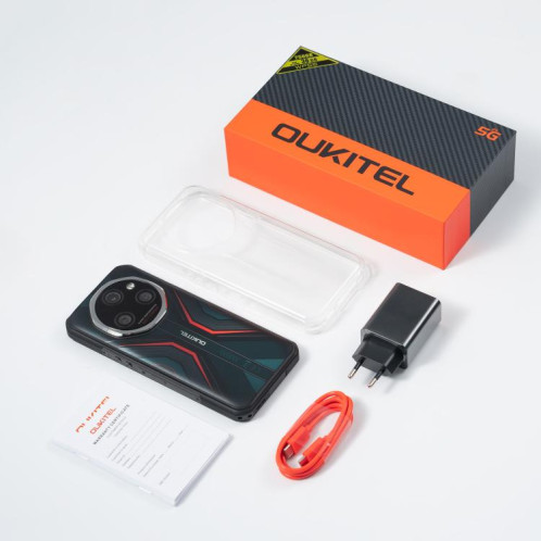 Téléphone robuste Oukitel WP55 Pro 5G, 16 Go + 512 Go, appareil photo 108 Mpx, reconnaissance d'empreintes digitales, écran 6,6 pouces, Android 15, MediaTek Dimensity 7025 Octa Core, NFC, OTG, réseau SO880B1625-015