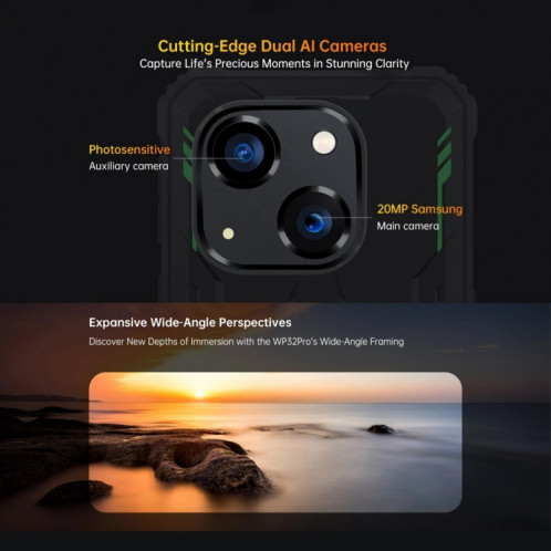  Oukitel WP32 Pro, 6 Go + 256 Go, 6,0 pouces Android 14 T606 Octa Core, OTG, Réseau : 4G (Noir) SO882B1661-014