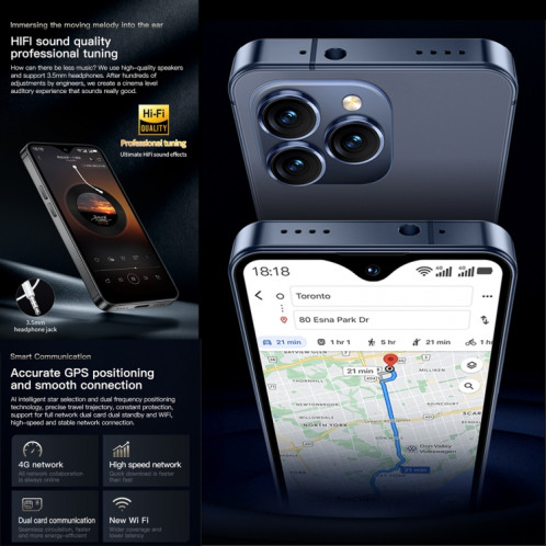 SOYES F9 Max, 6 Go + 128 Go, 4,3 pouces Android 12 MTK6762 Octa Core, Réseau : 4G, OTG, Double SIM (Noir) SS886B1394-013