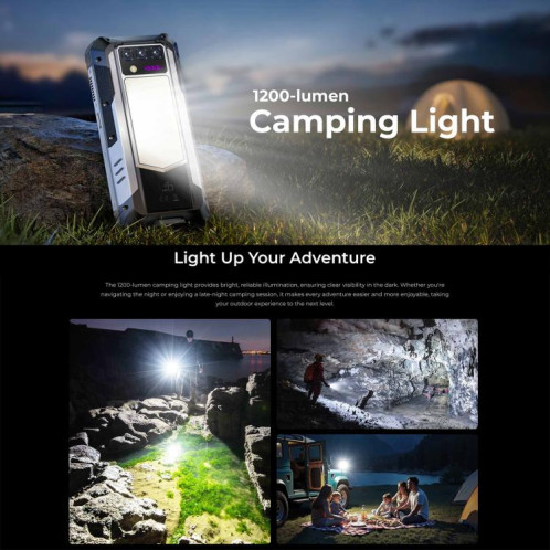 Oukitel WP100 TITAN 5G Smartphone robuste avec projecteur, 16 Go + 512 Go, appareil photo 200 Mpx, identification par empreinte digitale, écran 6,8 pouces, Android 14, MediaTek Dimensity 7300 Octa Core, SO890B1148-020