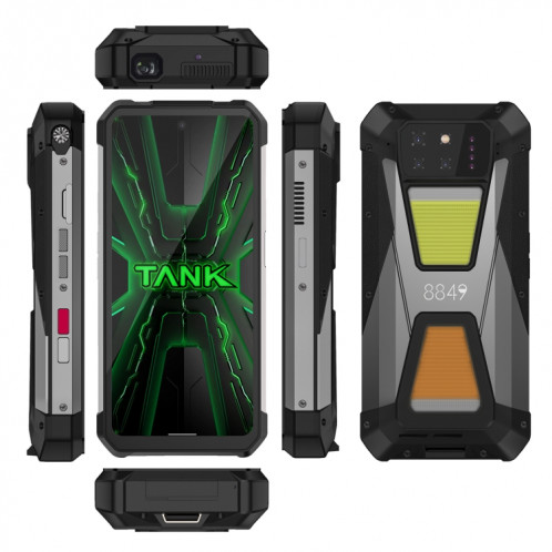  Téléphone robuste avec projecteur de vision nocturne Unihertz 8849 Tank 3S, 16 Go + 512 Go, 6,79 pouces Android 14 Dimensity 8200 Octa Core, réseau : 5G (noir) SU897B1385-07