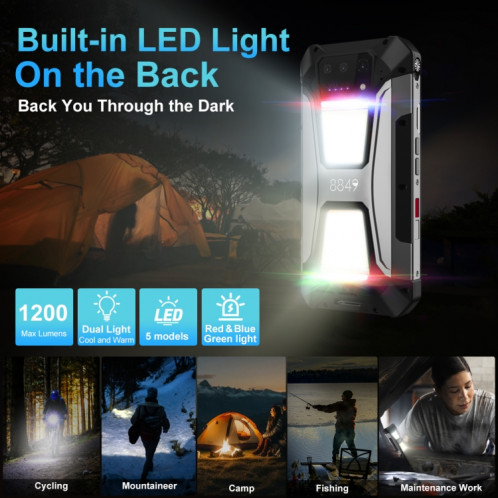  Téléphone robuste avec projecteur de vision nocturne Unihertz 8849 Tank 2 Pro, 12 Go + 256 Go, 6,79 pouces Android 14 MTK6789 Octa Core, réseau : 4G (noir) SU898B270-011