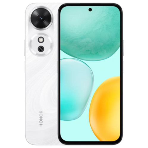 Honor Play 60, 6 Go + 128 Go, lecteur d'empreintes digitales latéral, écran 6,61 pouces, MagicOS 9.0, Dimensity 6300 Octa Core, réseau 5G, OTG (blanc) SH900W246-09