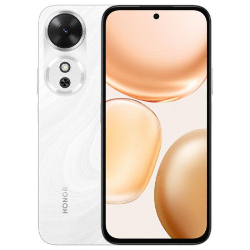 Honor Play 60M, 12 Go + 256 Go, lecteur d'empreintes digitales latéral, écran 6,61 pouces, MagicOS 9.0, Dimensity 6300 Octa Core, réseau 5G, OTG (blanc) SH904W397-08
