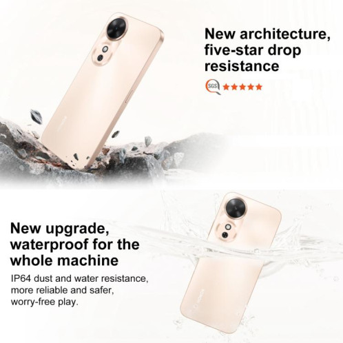 Honor Play 60M, 12 Go + 256 Go, lecteur d'empreintes digitales latéral, écran 6,61 pouces, MagicOS 9.0, Dimensity 6300 Octa Core, réseau 5G, OTG (or) SH904J1787-08