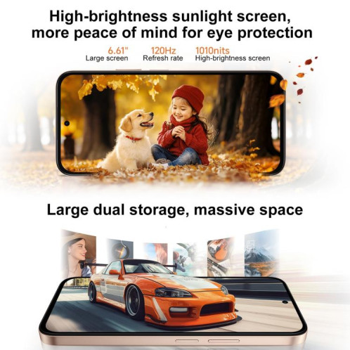 Honor Play 60M, 12 Go + 256 Go, lecteur d'empreintes digitales latéral, écran 6,61 pouces, MagicOS 9.0, Dimensity 6300 Octa Core, réseau 5G, OTG (or) SH904J1787-08