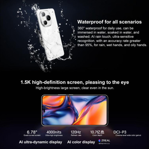 Honor Power, 12 Go + 256 Go, écran 6,78 pouces, MagicOS 9.0, Snapdragon 7 Gen 3 Octa Core, réseau 5G, NFC, OTG (noir) SH906B1634-010