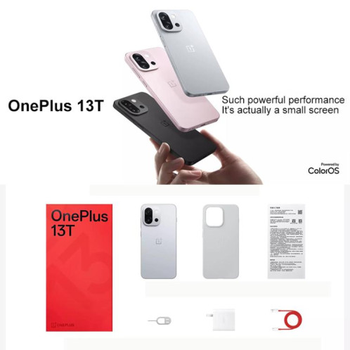 OnePlus 13T, 16 Go + 1 To, écran 6,32 pouces, reconnaissance d'empreintes digitales, Snapdragon 8 Elite Octa Core, NFC, réseau 5G (rose) SO921F203-011