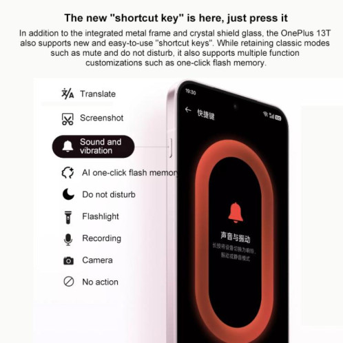 OnePlus 13T, 16 Go + 1 To, écran 6,32 pouces, reconnaissance d'empreintes digitales, Snapdragon 8 Elite Octa Core, NFC, réseau 5G (noir) SO921B1446-011