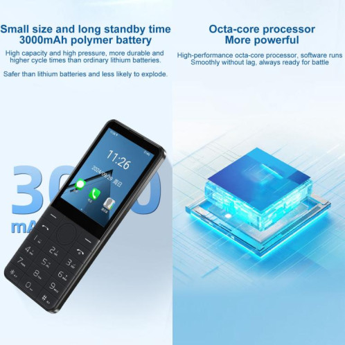 Téléphone à clavier DOOV R17 / F22, 3 Go + 32 Go, 2,8 pouces, Android 13, Mediatek MT6762 Octa Core, réseau 4G (noir) SD928B1276-013