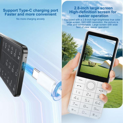 Téléphone à clavier DOOV R17 / F22, 3 Go + 32 Go, 2,8 pouces, Android 13, Mediatek MT6762 Octa Core, réseau 4G (noir) SD928B1276-013