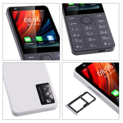 Téléphone de marque DOOV Z17 Pro, clavier, 3 Go + 32 Go, 2,8 pouces, Android 13, Mediatek MT6762 Octa Core, réseau 4G (blanc) SD929W757-013