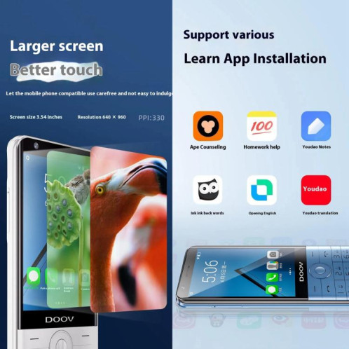 Téléphone à clavier DOOV R17 Pro / Z17, 4 Go + 64 Go, écran 3,5 pouces, Android 12, Mediatek MT6761 Quad Core, réseau 4G, compatible Google Store (bleu) SD930L850-010