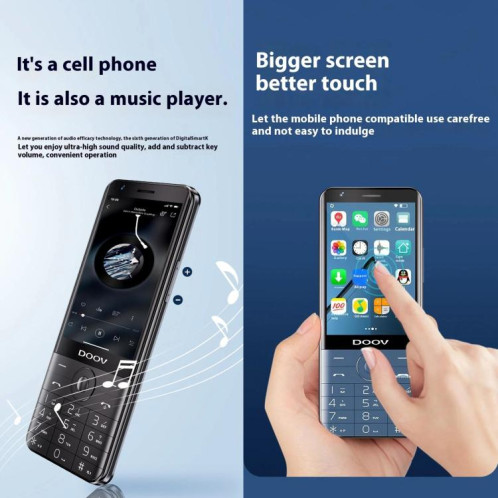 Téléphone à clavier DOOV R17 Pro / Z17, 4 Go + 64 Go, écran 3,5 pouces, Android 12, Mediatek MT6761 Quad Core, réseau 4G, compatible Google Store (bleu) SD930L850-010
