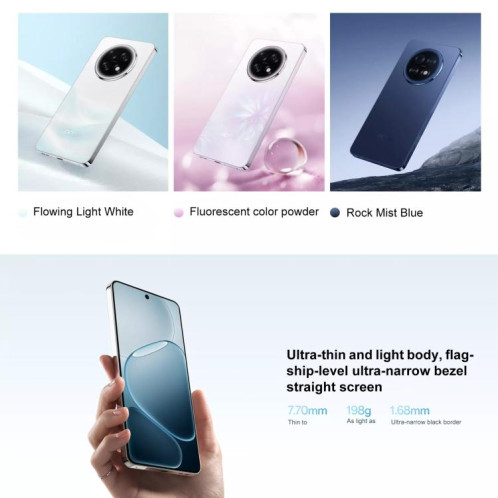 Oppo A6 GT, 8 Go + 256 Go, écran 6,8 pouces, lecteur d'empreintes digitales, ColorOS 15.0, Android 15, Qualcomm Snapdragon 7 Gen 3 Octa Core, NFC, réseau 5G (rose) SO954F772-020