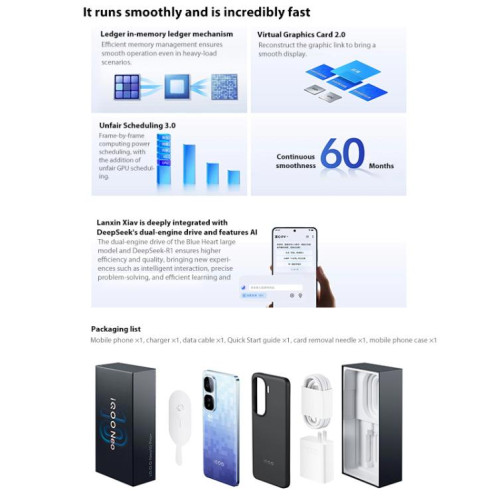 Vivo iQOO Neo10 Pro+, 16 Go + 512 Go, écran 6,82 pouces, lecteur d'empreintes digitales, Android 15, OriginOS 5, Snapdragon 8 Elite Octa Core, OTG, NFC, réseau 5G, compatible Google Play (bleu) SV963L1099-019